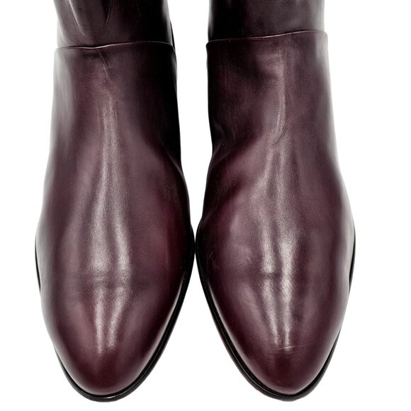 14D Vintage NEW Bally Calfskin Leather Dress Boots Burgundy Brown Italy with Box - Picture 5 of 16